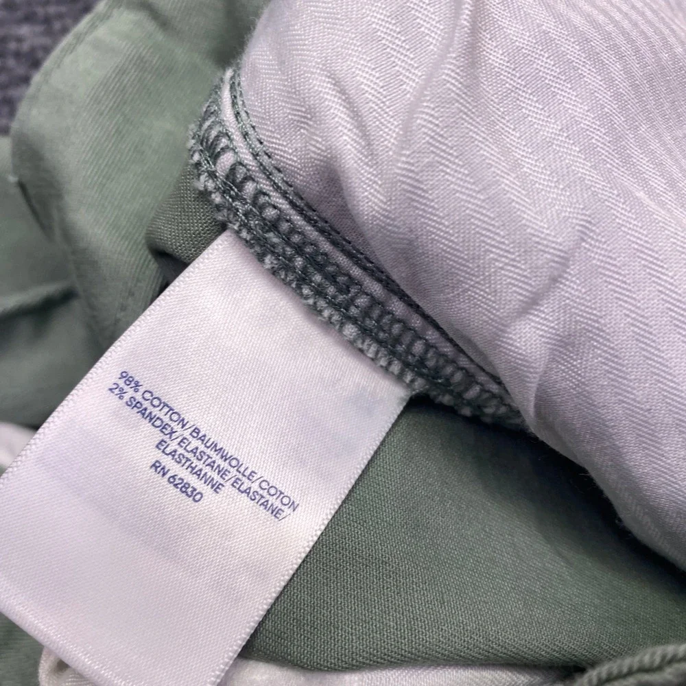 Lands End Womens 18P Sage Green Chino Pants Cotton Stretch Petite 10332